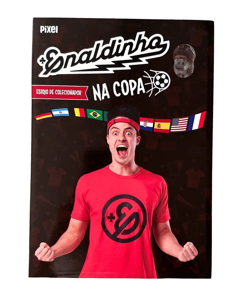Estojo Colecionador Cabeçudinhos Enaldinho na Copa — fechado, vista frontal