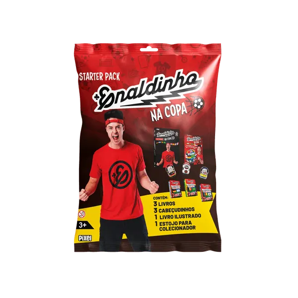 Starter Pack Enaldinho na Copa — inclui livro ilustrado e primeiros adesivos